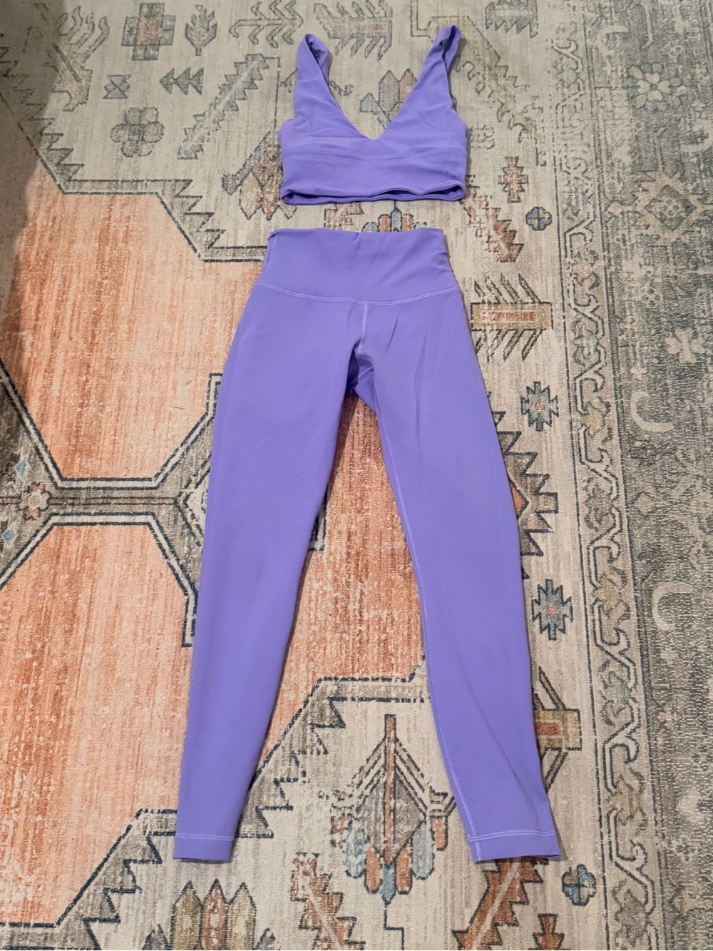lululemon athletica Lavender/Purple High-Waist Leggings & Sports Bra Set